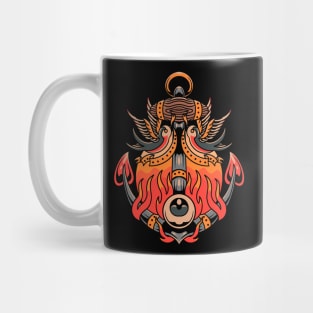 flaming anchor and swallow tattoo Mug